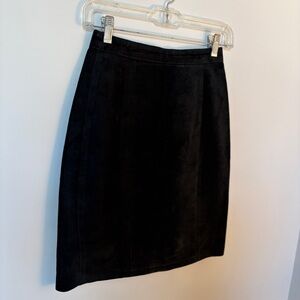 The Limited Classic Suede Black Pencil Skirt